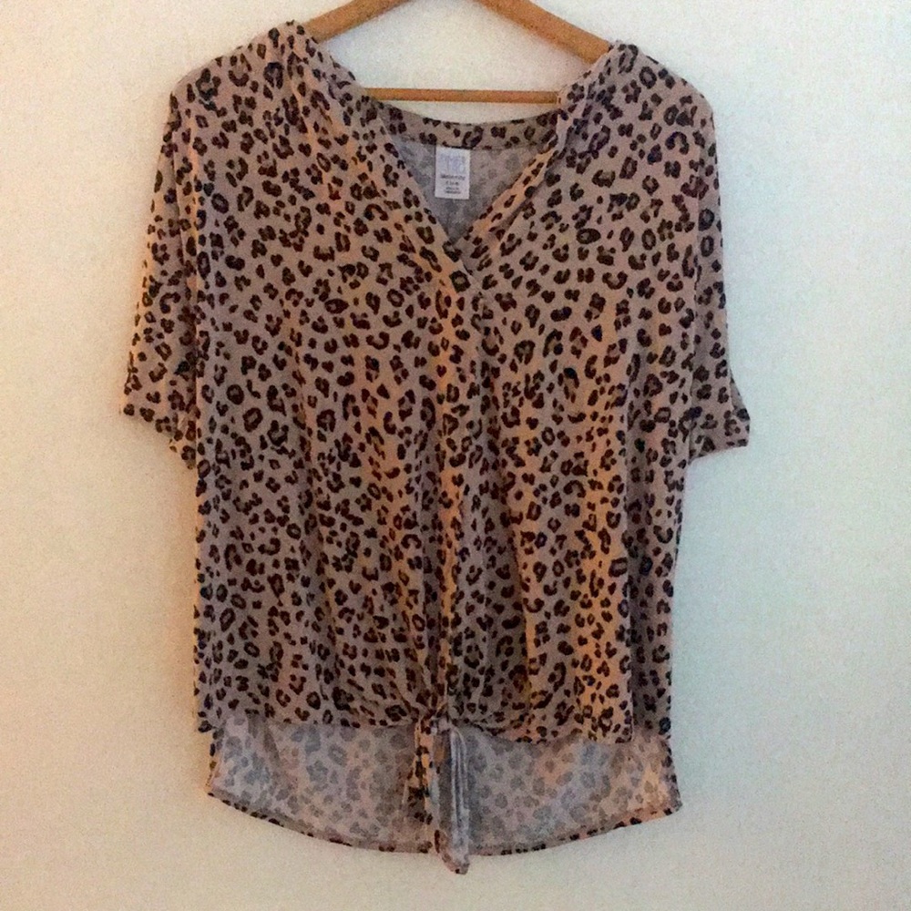 Animal print maternity shirt